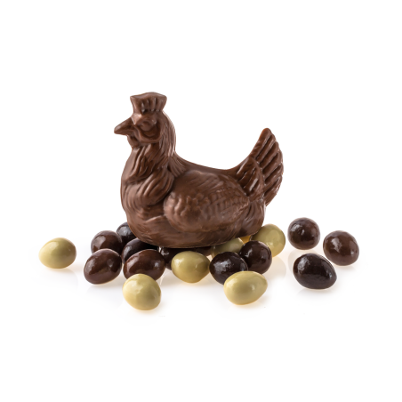 Poule et ses petits oeufs Chocolat Lait