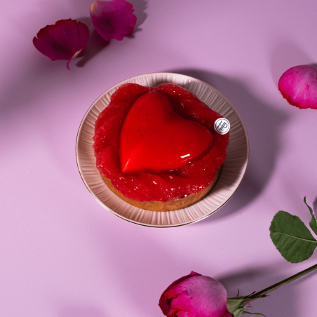 Tarte Coeur Pamplemousse Vanille | St-Valentin | Hugues Pouget Paris