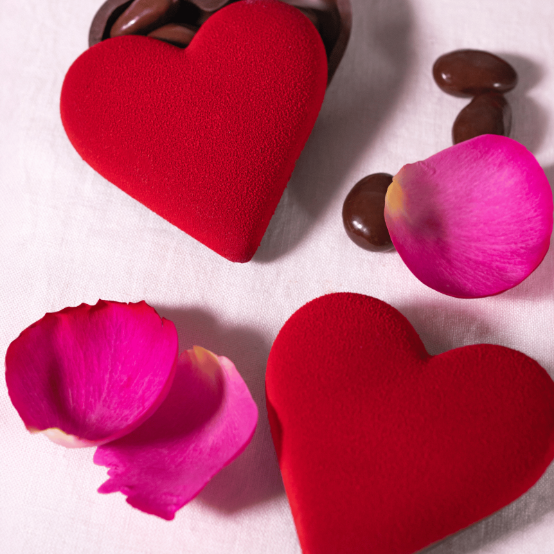 Écrin Coeur Chocolat noir façon Velours rouge | St-Valentin 2026