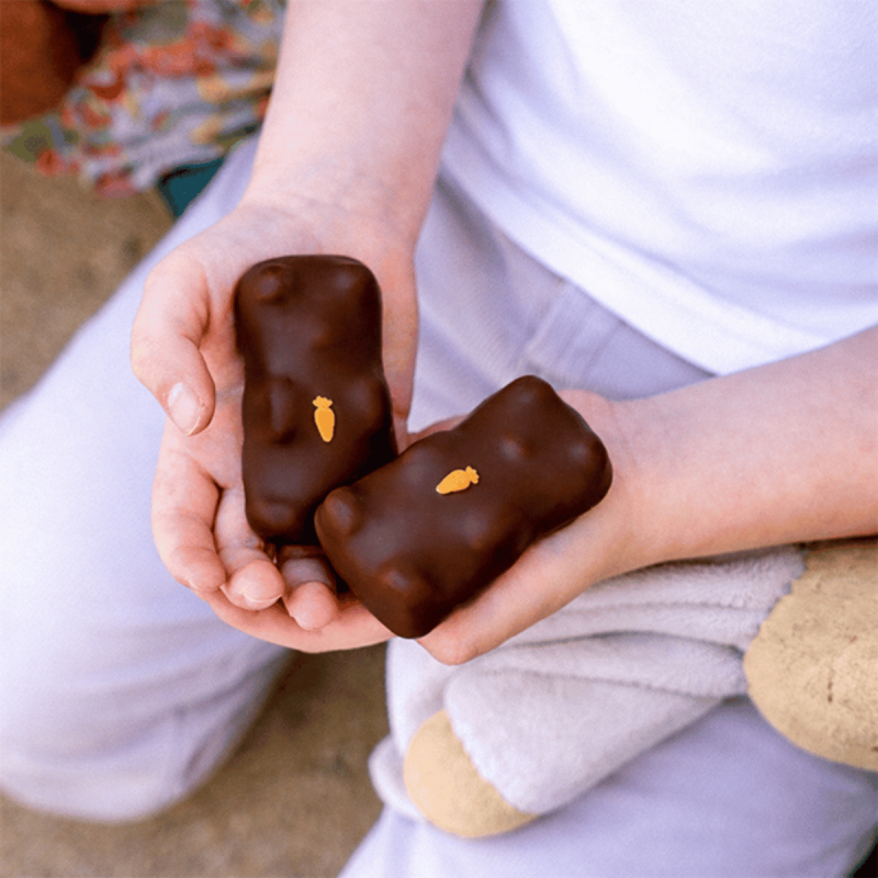 Oursons Guimauve noir Carotte de Pâques | Chocolat Artisanal